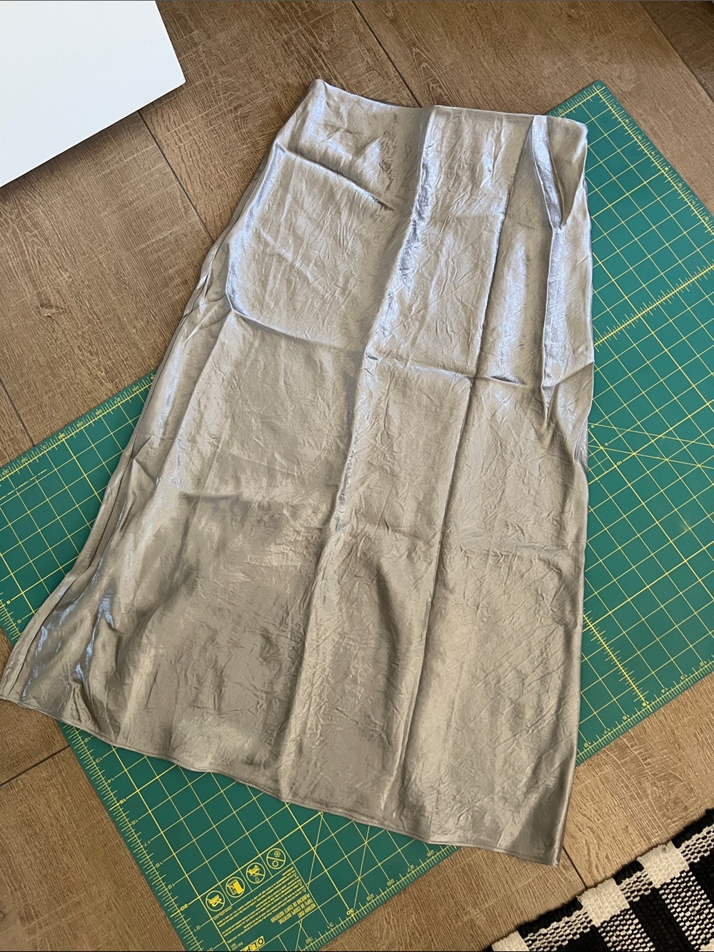 Alex Mill Silver Midi Skirt with Subtle Sheen